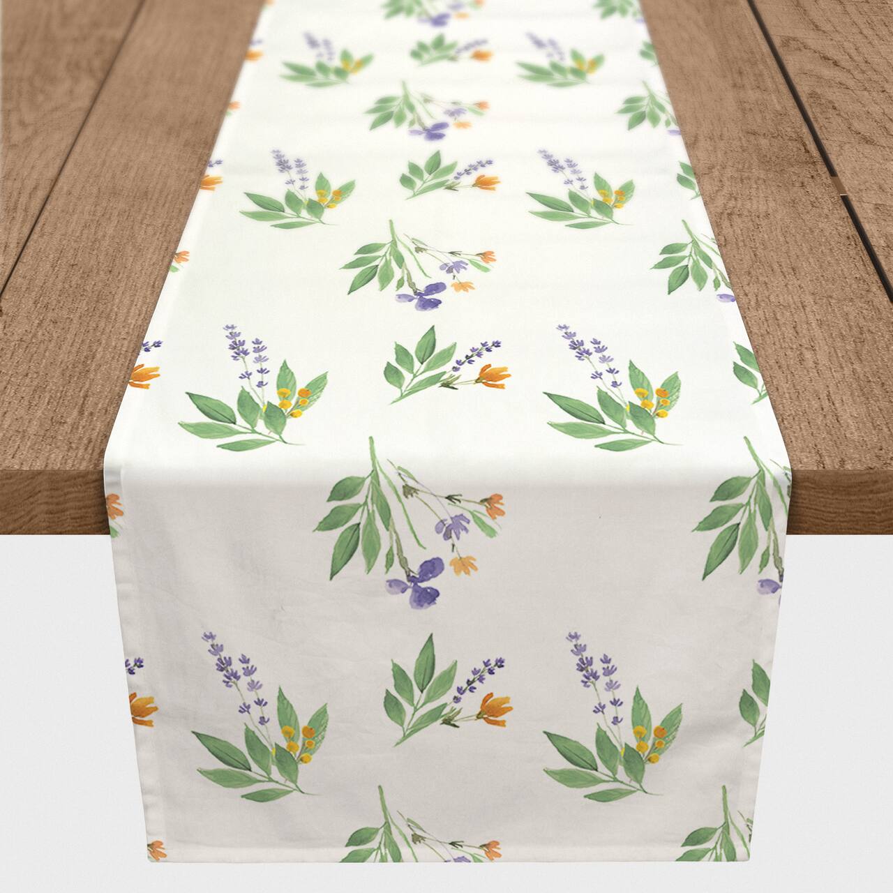 Spring Flower Bunches 16" x 72" Cotton Twill Runner